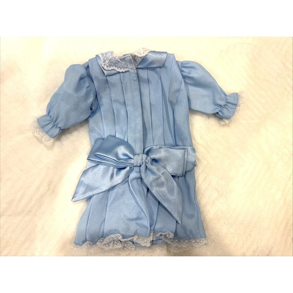 Vintage Pleasant Co American Girl Doll SAMANTHA Blue Skating Party Dress + Bow